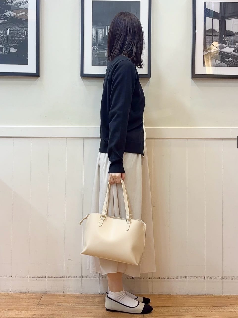 えぬさんの「SHOO･LA･RUE｜【洗濯機可/S-LL/アンサンブル可】結局、シンプル クルーネックニット」を使ったコーディネート