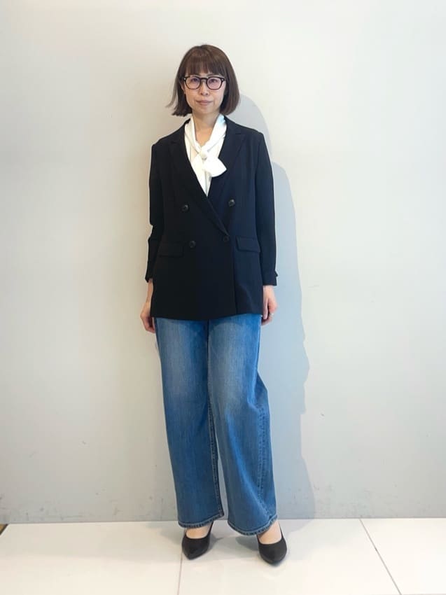 murayamaさんの「INDIVI｜【洗える】ジョーゼットボウタイブラウス」を使ったコーディネート