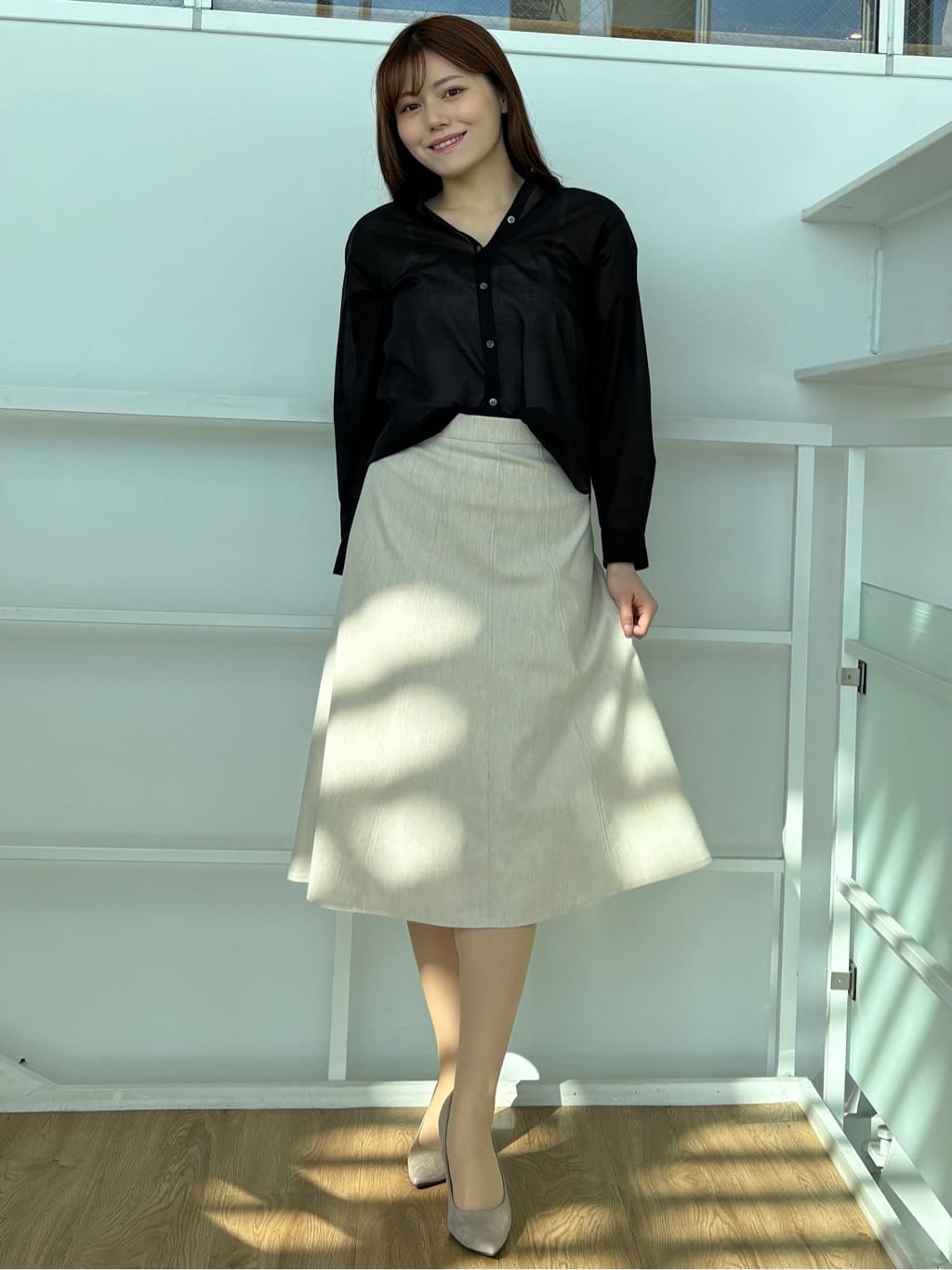 sayaさんの「COUP DE CHANCE｜【手洗い可】シアーローンシャツ」を使ったコーディネート