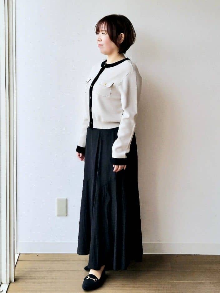 やじまさんの「UNTITLED｜【洗える/ジャケット風】ミラノリブカーディガン」を使ったコーディネート