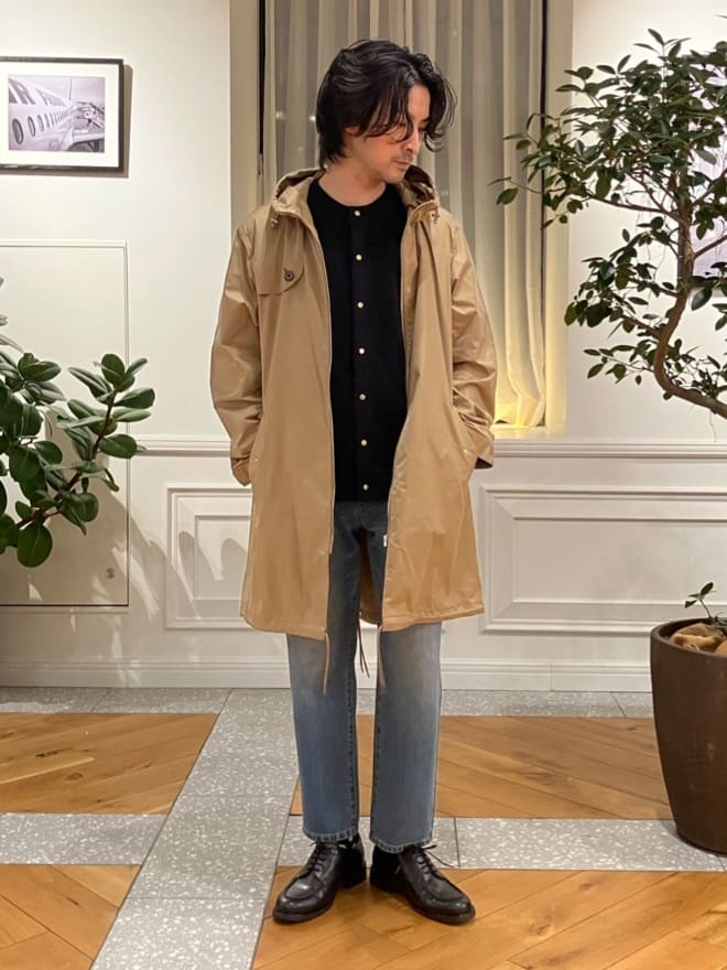junyaさんの「DRESSTERIOR｜【撥水素材】レインプルーフ フーデッドコート」を使ったコーディネート