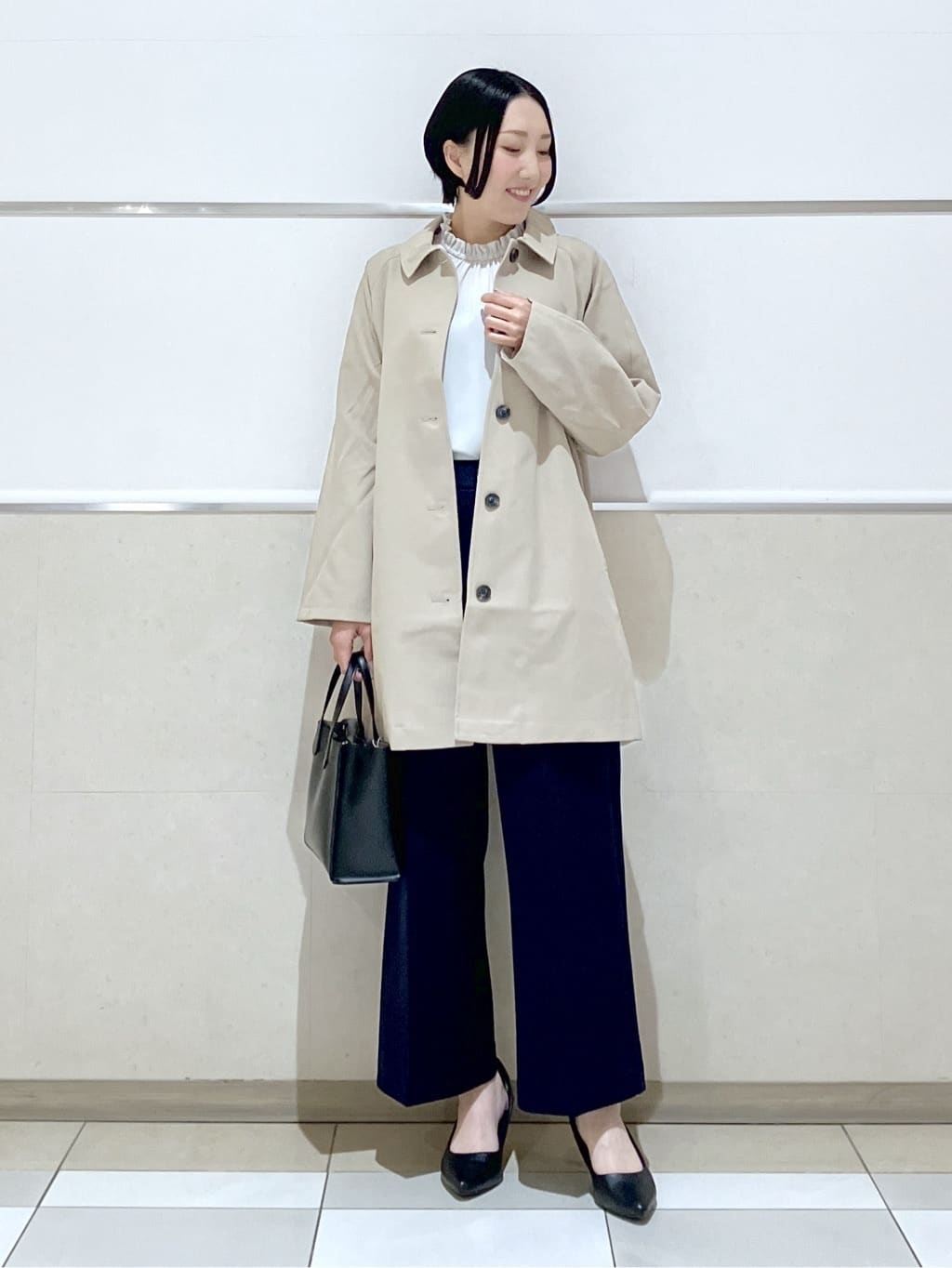 eriko さんの「Dessin｜【花粉ガード/撥水加工/洗える】ステンカラースプリングコート」を使ったコーディネート