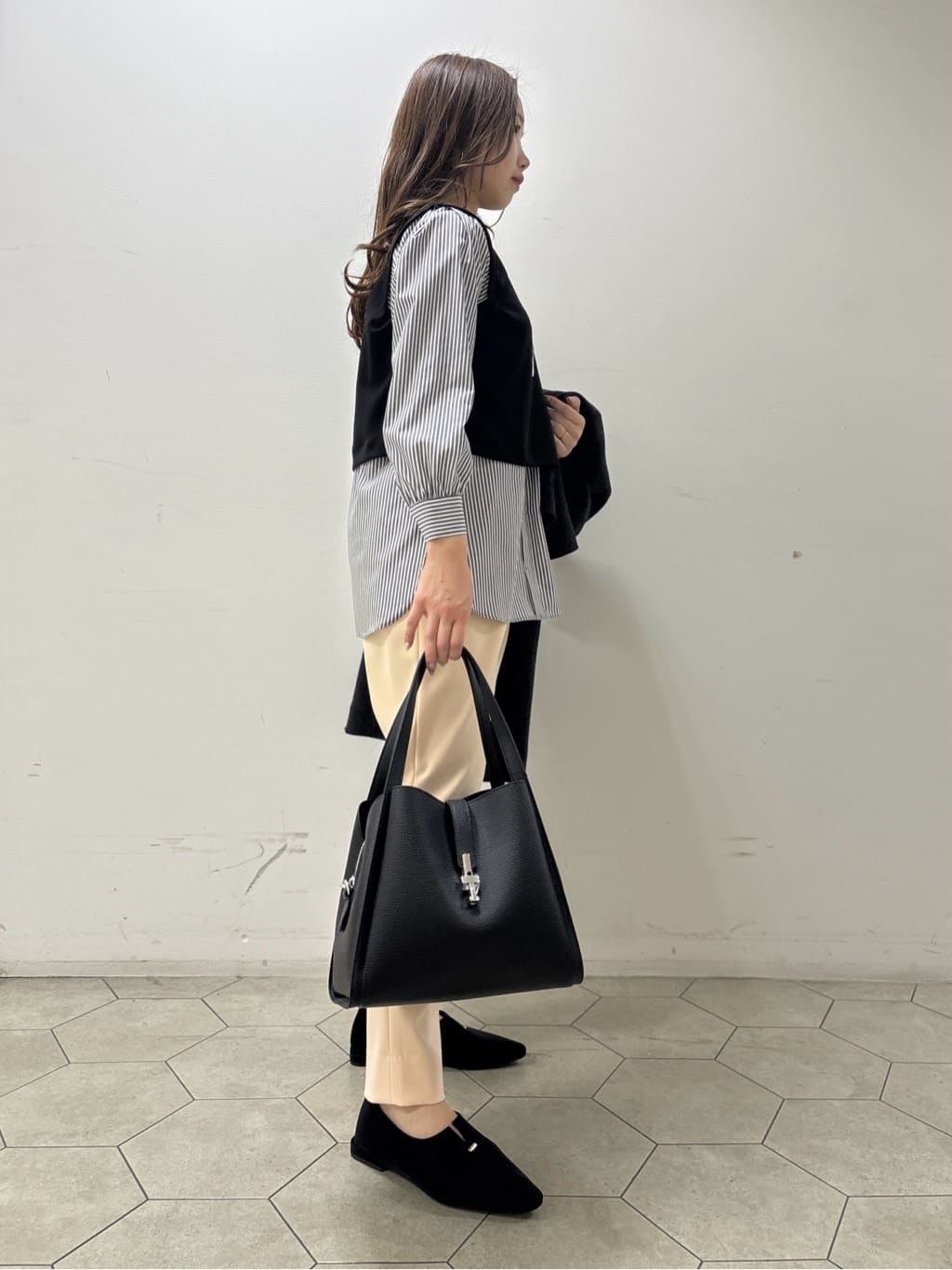 kahoさんの「INDIVI｜【軽量／ウール混】ライトフォルム ロングコート」を使ったコーディネート