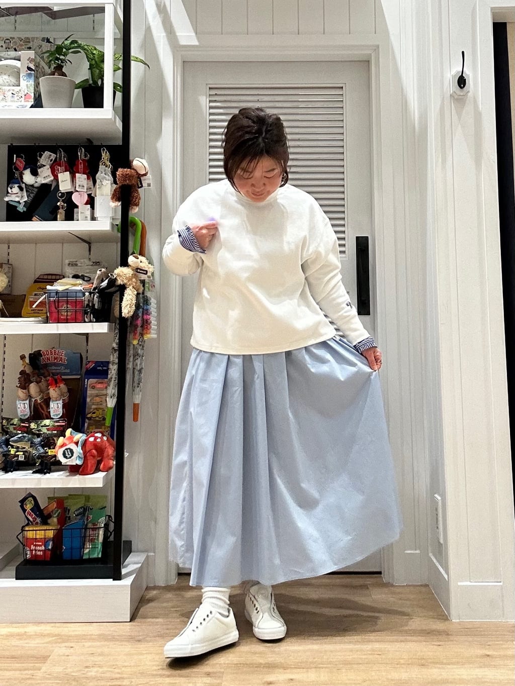 Aiさんの「Dessin｜【洗える】タックギャザーフレアスカート」を使ったコーディネート