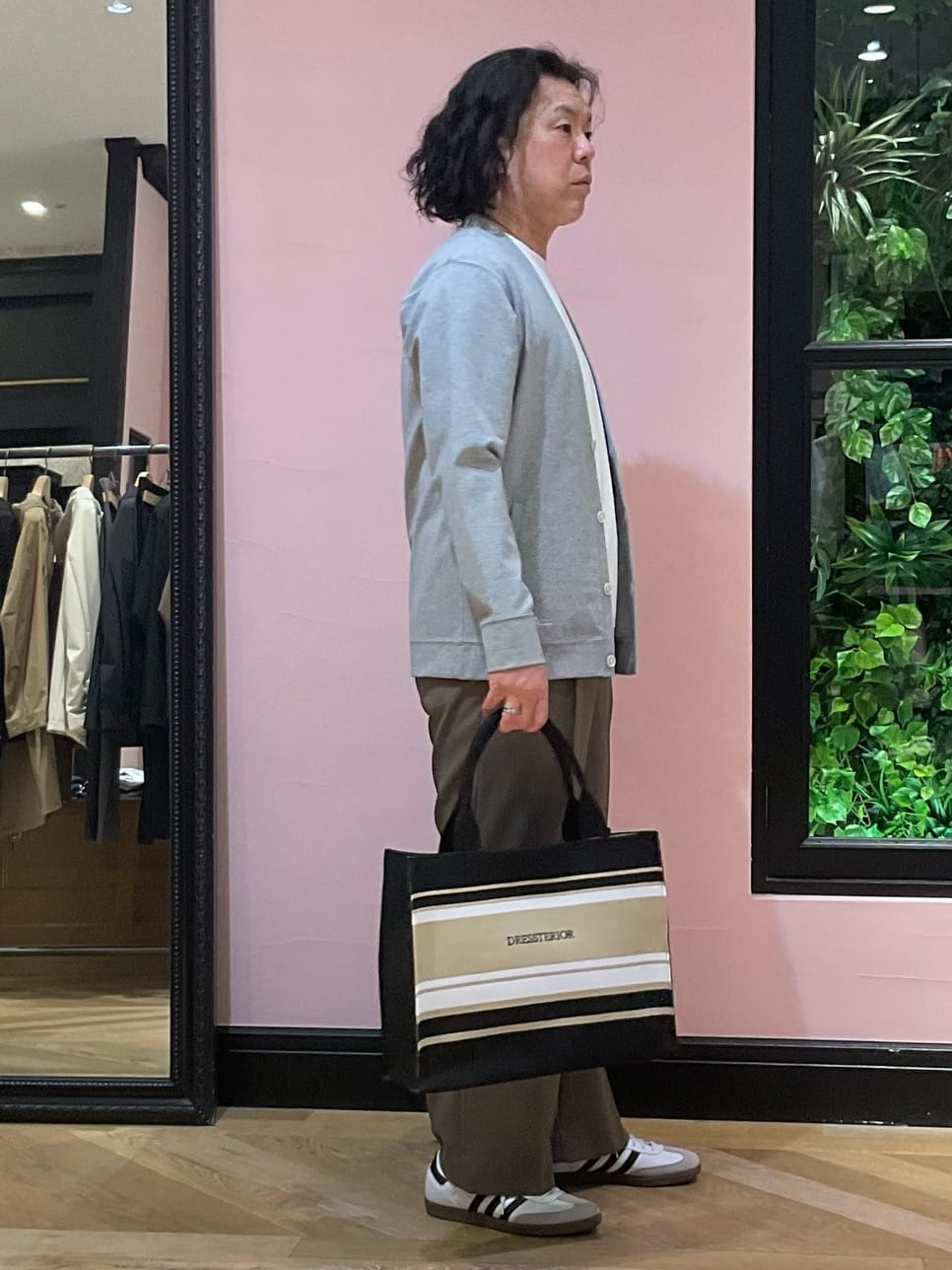 Nagaseさんの「DRESSTERIOR｜【接触冷感／セットアップ可】ドライタッチ ハイカウントカットソー カーディガン」を使ったコーディネート