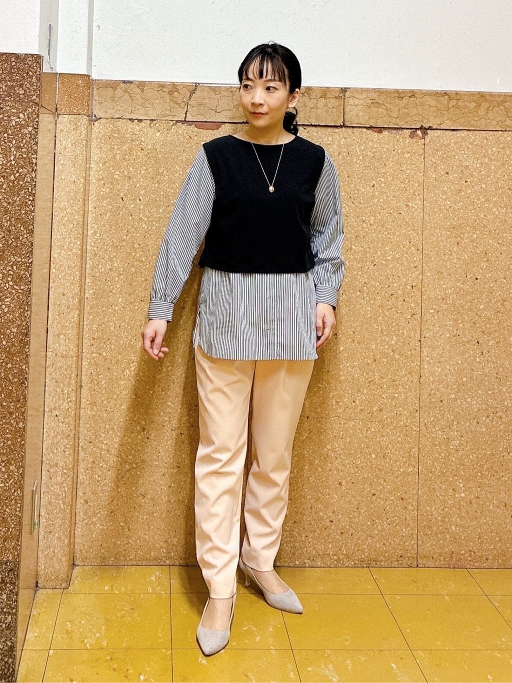 hattoriさんの「INDIVI｜【洗える／UVケア】レイヤード風デザイントップス」を使ったコーディネート