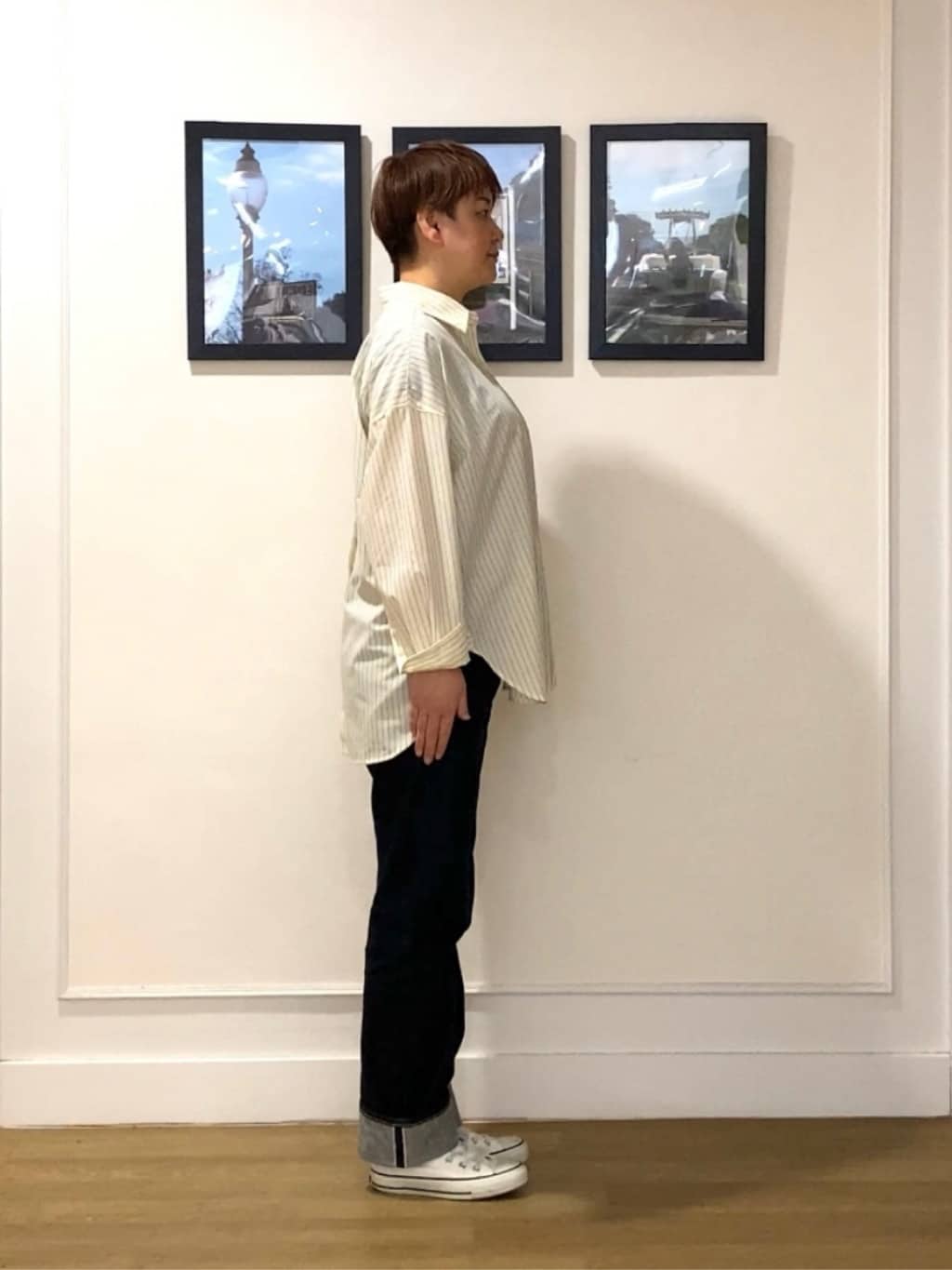 Hiroさんの「Dessin｜【洗える】バックボタンオーバーシャツ」を使ったコーディネート