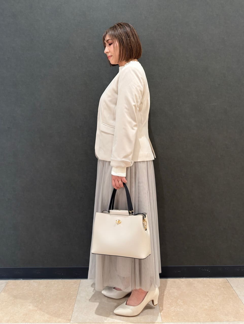 Megさんの「SHOO･LA･RUE｜【セレモニー】5cmヒールパンプス」を使ったコーディネート