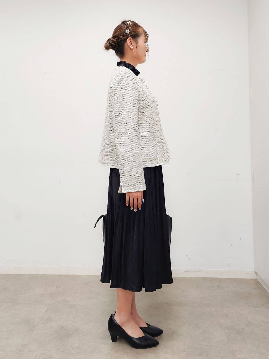 ゆゆさんの「SHOO･LA･RUE｜【洗濯機可/S-3L】リボンボウタイが魅力　大人の華やかブラウス」を使ったコーディネート
