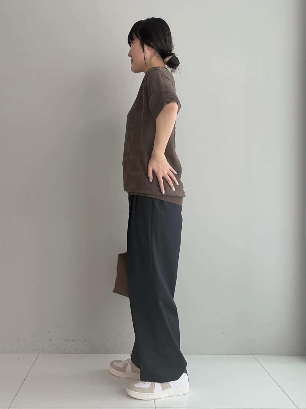 Akutagawaさんの「TAKEO KIKUCHI｜【徳島ニット】ニットＴシャツ」を使ったコーディネート