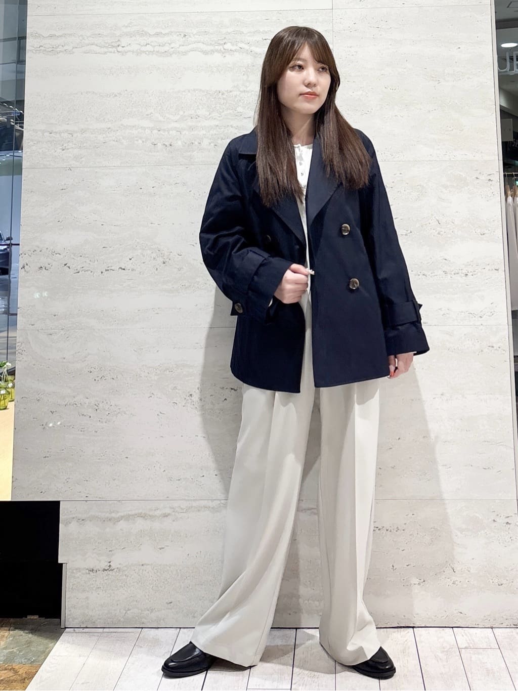 かほさんの「OPAQUE.CLIP｜【抗菌防臭加工】ビット付きローファー」を使ったコーディネート