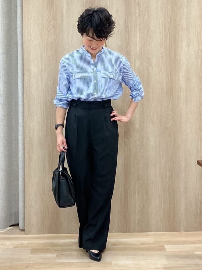 Keiさんの「grove｜【貴島明日香さん着用】お仕事も普段も。今どきワークシャツブラウス」を使ったコーディネート