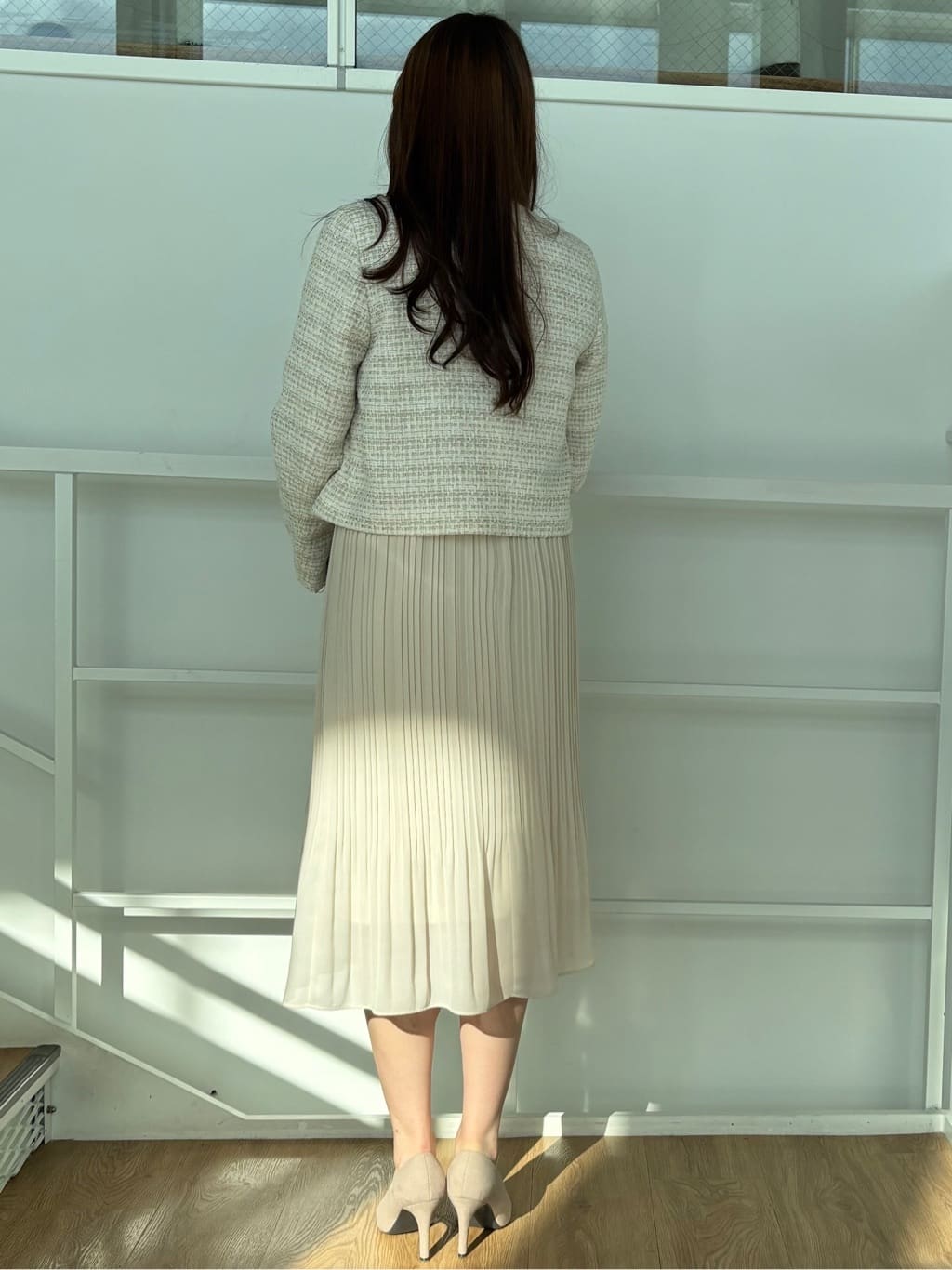 sayaさんの「COUP DE CHANCE｜【ON/OFF着回し】カラーツイードジャケット」を使ったコーディネート