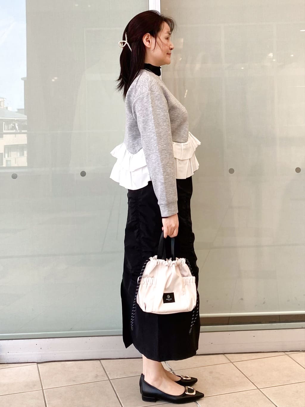 Jeanさんの「OPAQUE.CLIP｜裾フリルドッキングトップス【洗濯機OK】」を使ったコーディネート