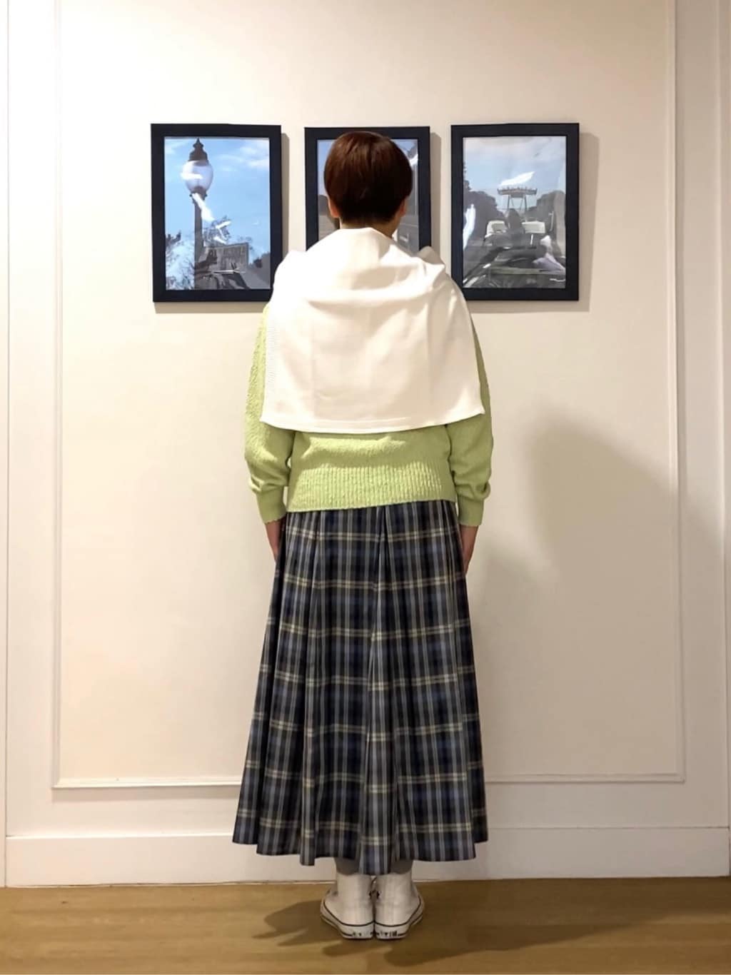 Hiroさんの「Dessin｜【洗える】ミドルゲージボートネックカラーニット」を使ったコーディネート