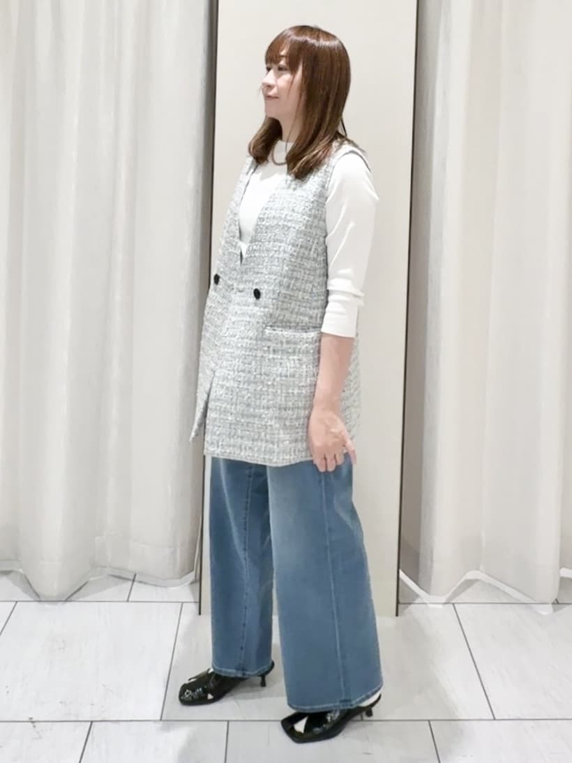ʏᴜᴋɪᴋᴏさんの「UNTITLED｜【きれいめカジュアル】ツイードカラーレスジレ」を使ったコーディネート
