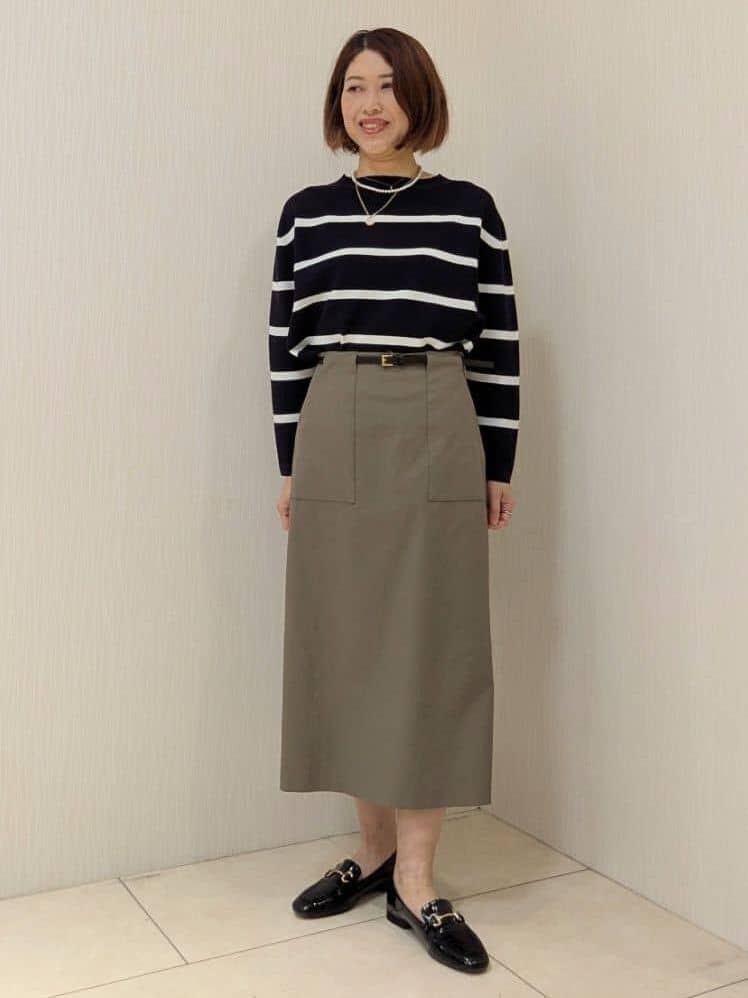 u-macoさんの「UNTITLED｜◆【ゆったり/洗える】クロップドニットプルオーバー」を使ったコーディネート