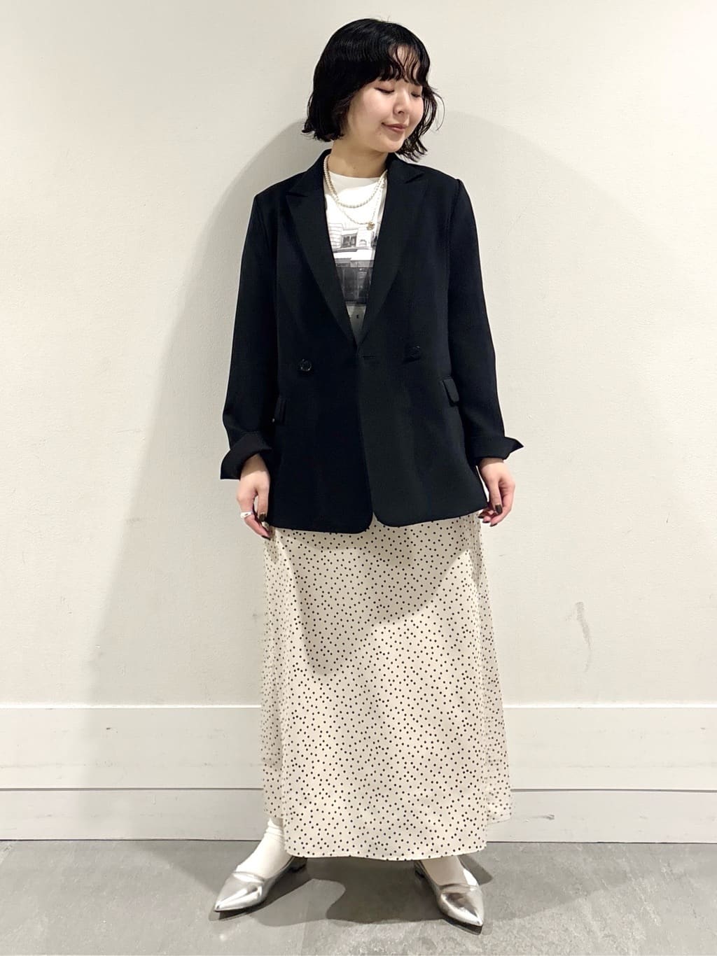 モエカさんの「UNTITLED｜◆【洗える/ストレッチ性】ダブルブレストジャケット」を使ったコーディネート