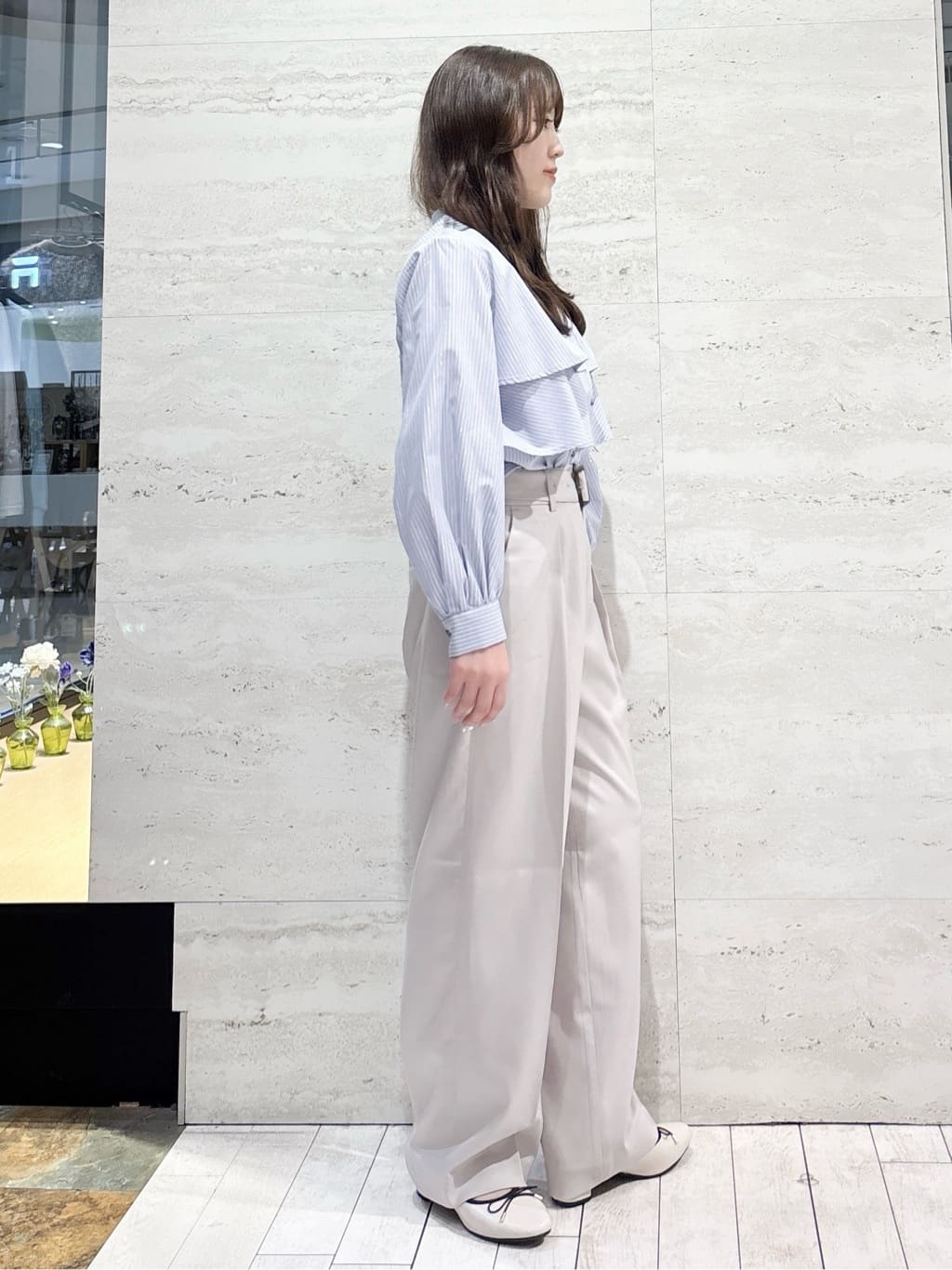 かほさんの「OPAQUE.CLIP｜【低反発】ラウンドトゥヒールバレエシューズ」を使ったコーディネート