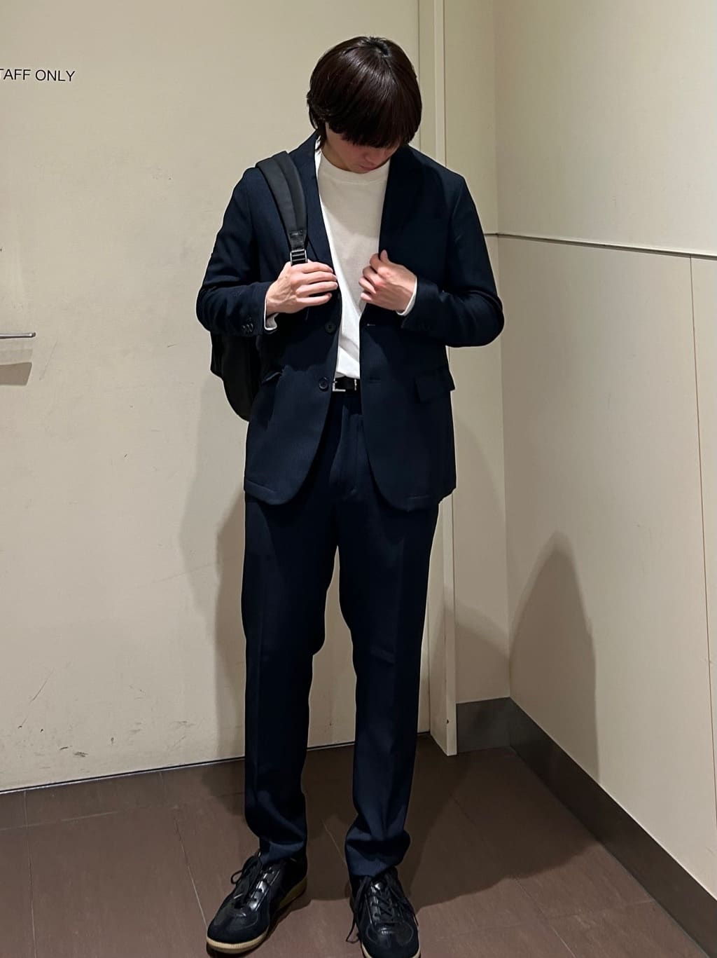しげちゃんさんの「tk.TAKEO KIKUCHI｜【365日対応】PINHEADシングルセットアップ/上下2点セット/ONOFF兼用/ストレッチ/洗え」を使ったコーディネート