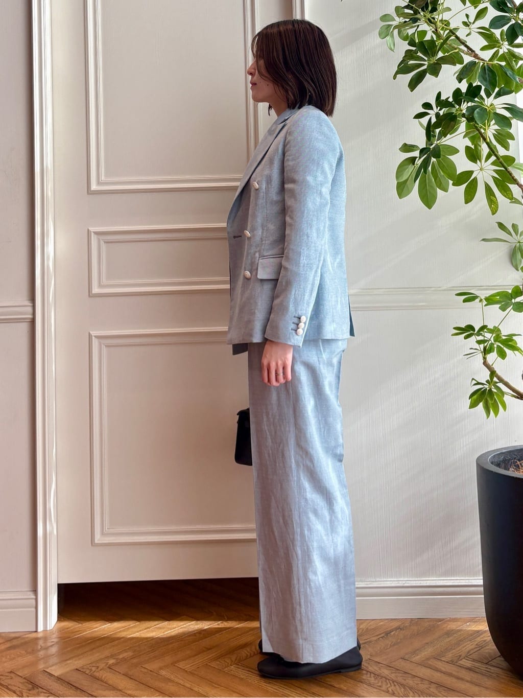 nakaoさんの「DRESSTERIOR｜【セットアップ可】リネンブレンドダブルブレストジャケット」を使ったコーディネート