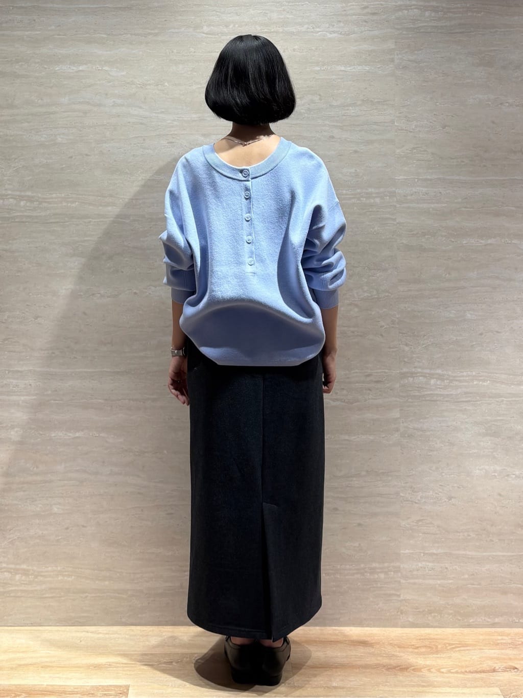 JIMAさんの「OPAQUE.CLIP｜ヘンリーネックニット／前後2WAY【洗濯機OK】」を使ったコーディネート