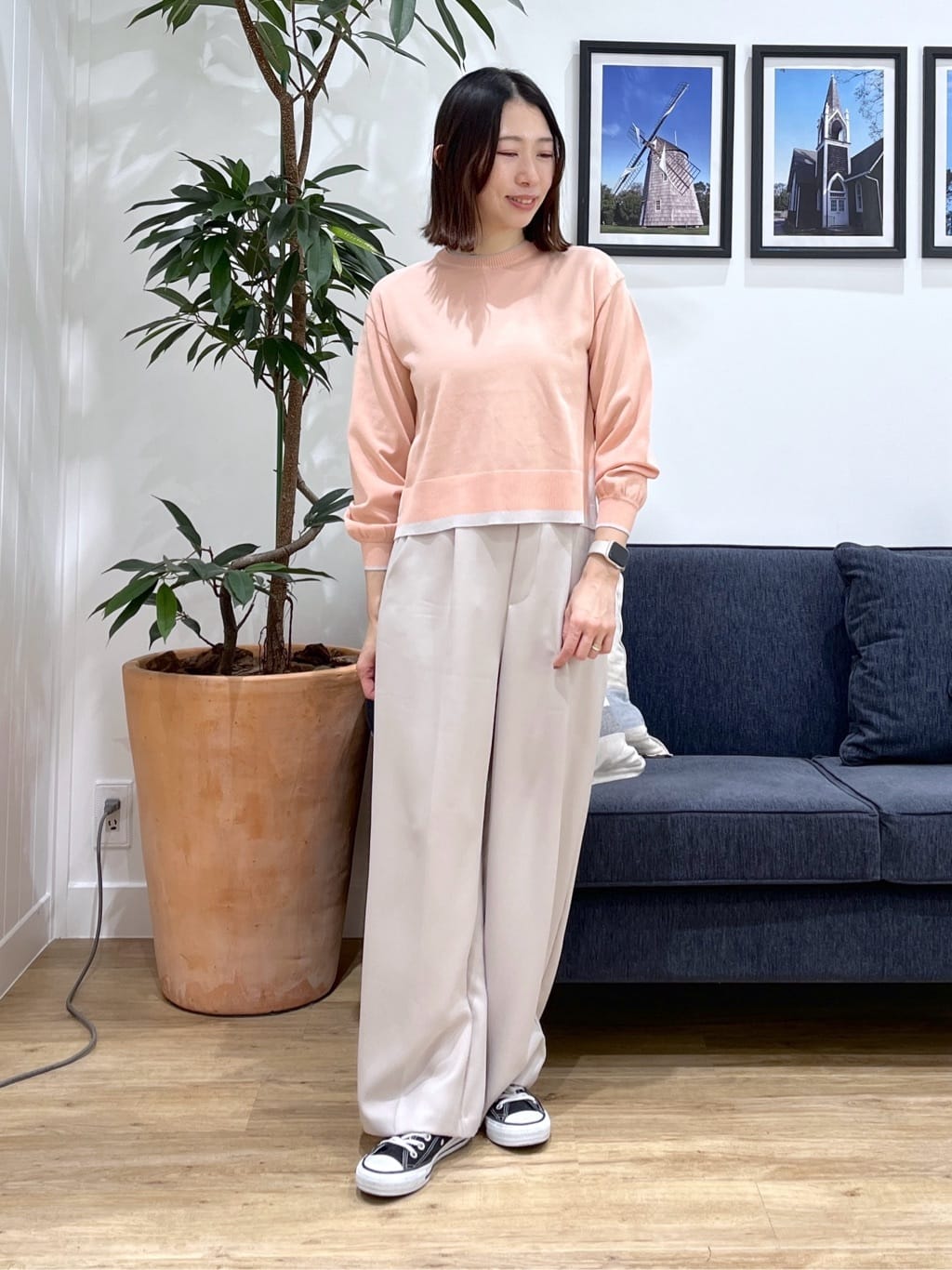 canaさんの「Dessin｜【洗える】バイカラーデザインニット」を使ったコーディネート