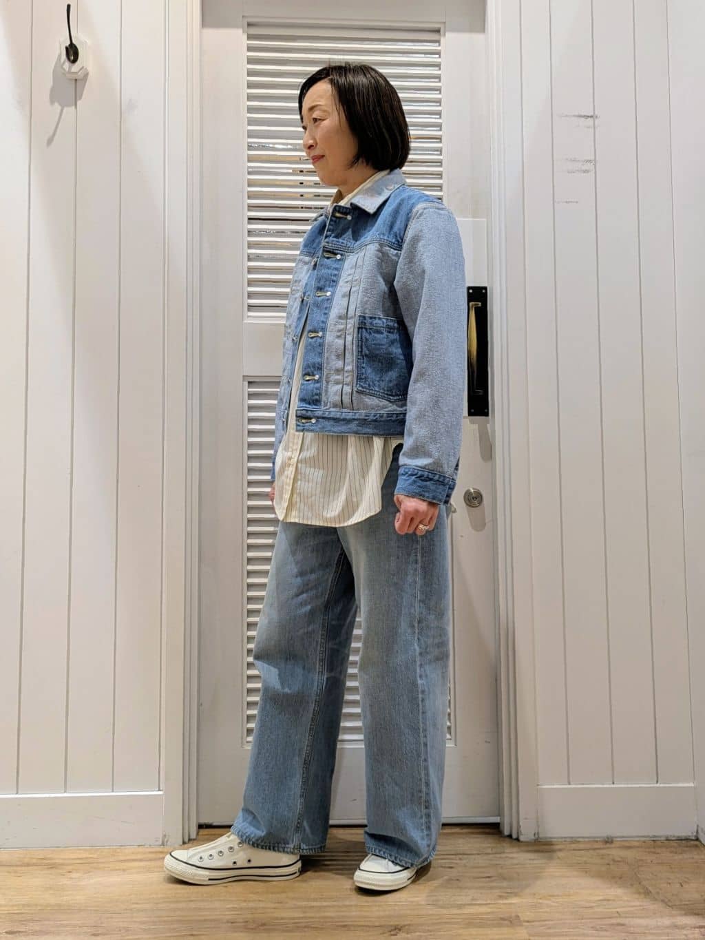Asaさんの「Dessin｜【洗える】バックボタンオーバーシャツ」を使ったコーディネート