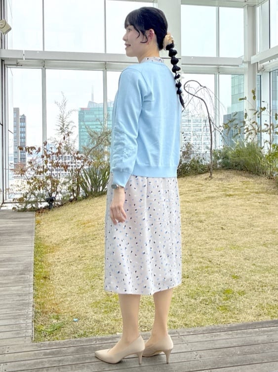  beni_gingerさんの「Reflect｜【セレモニー／通勤／おでかけに◎】フラワープリントボウタイワンピース」を使ったコーディネート