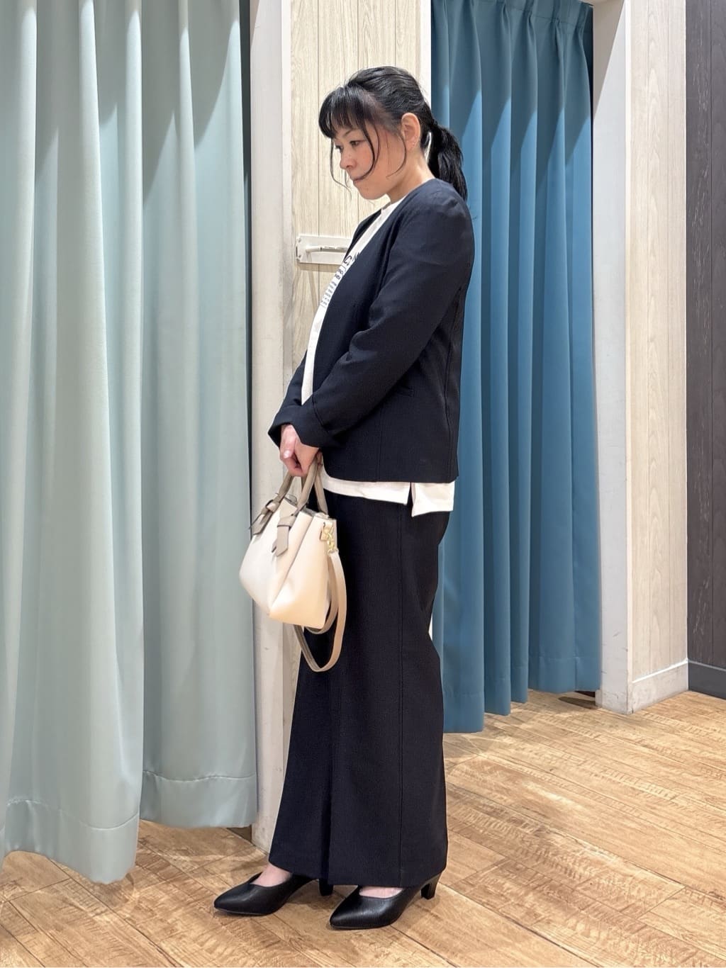 わかさんの「SHOO･LA･RUE｜【洗濯機可/UV/SS-3L】すっきり好印象 ノーカラージャケット」を使ったコーディネート
