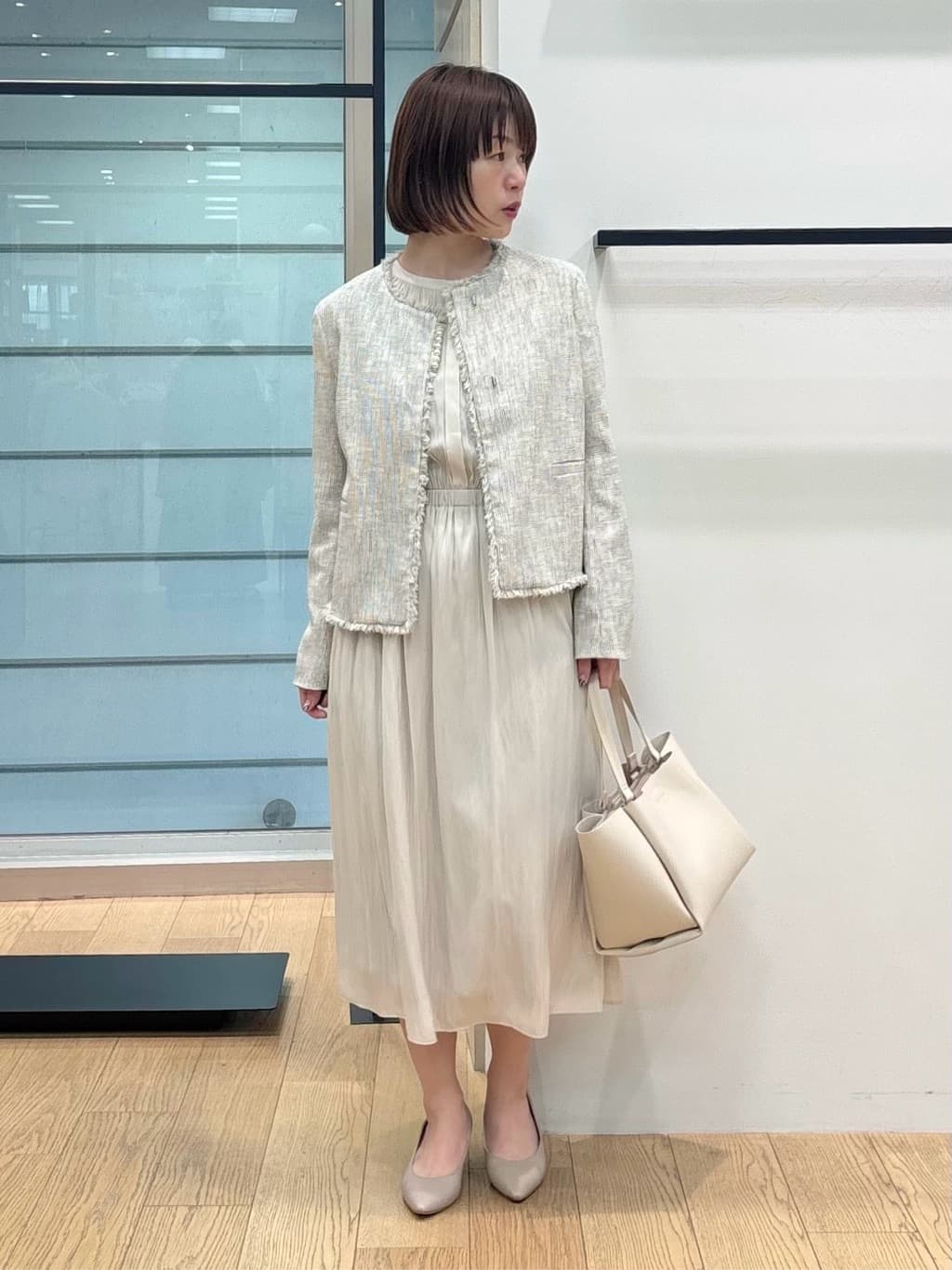 asamiさんの「INDIVI｜【洗える】ギャザーフレアワンピース」を使ったコーディネート
