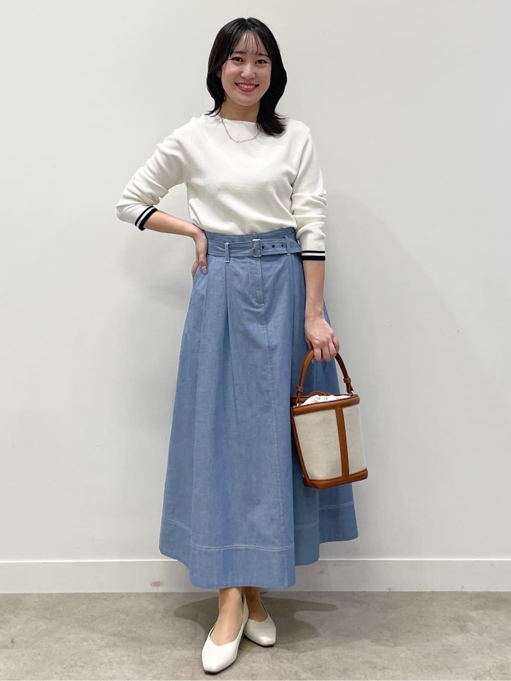 yukariさんの「Reflect｜ダンガリータックフレアスカート」を使ったコーディネート