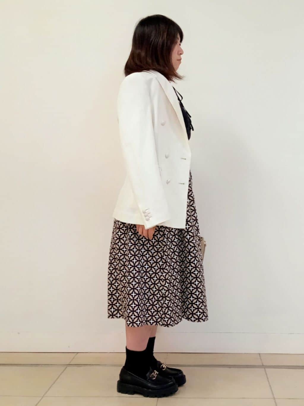 emiさんの「DRESSTERIOR｜【セットアップ可】リネンブレンドダブルブレストジャケット」を使ったコーディネート
