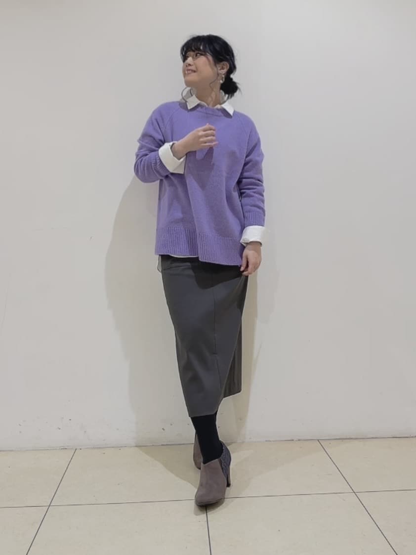 watanabeさんの「UNTITLED｜【重ね着もおすすめ/洗える】ウールカシミヤ クルーネックニット」を使ったコーディネート