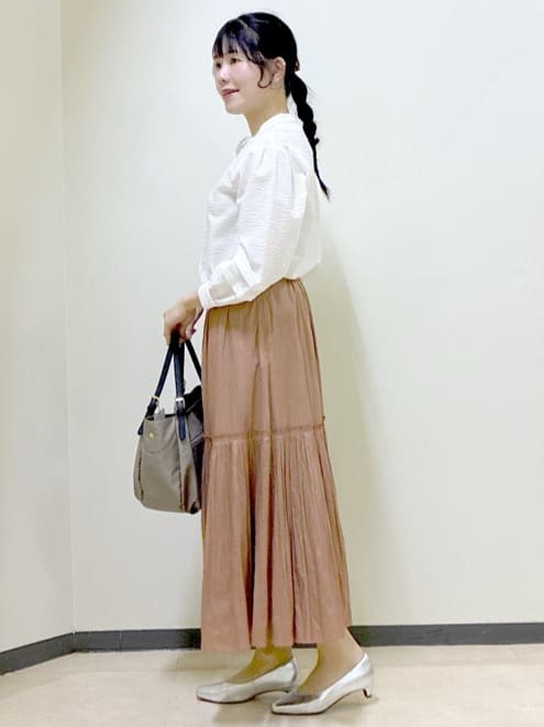  beni_gingerさんの「Reflect｜【ゆったり着られる◎】バンドカラーシャツブラウス」を使ったコーディネート