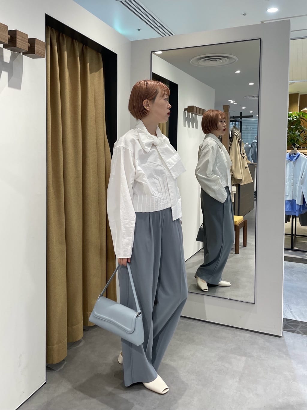 mikuさんの「INDIVI｜Comfy SET UP｜イージーストレートワイドパンツ【セットアップ対応／通勤／カセット服／接触冷」を使ったコーディネート