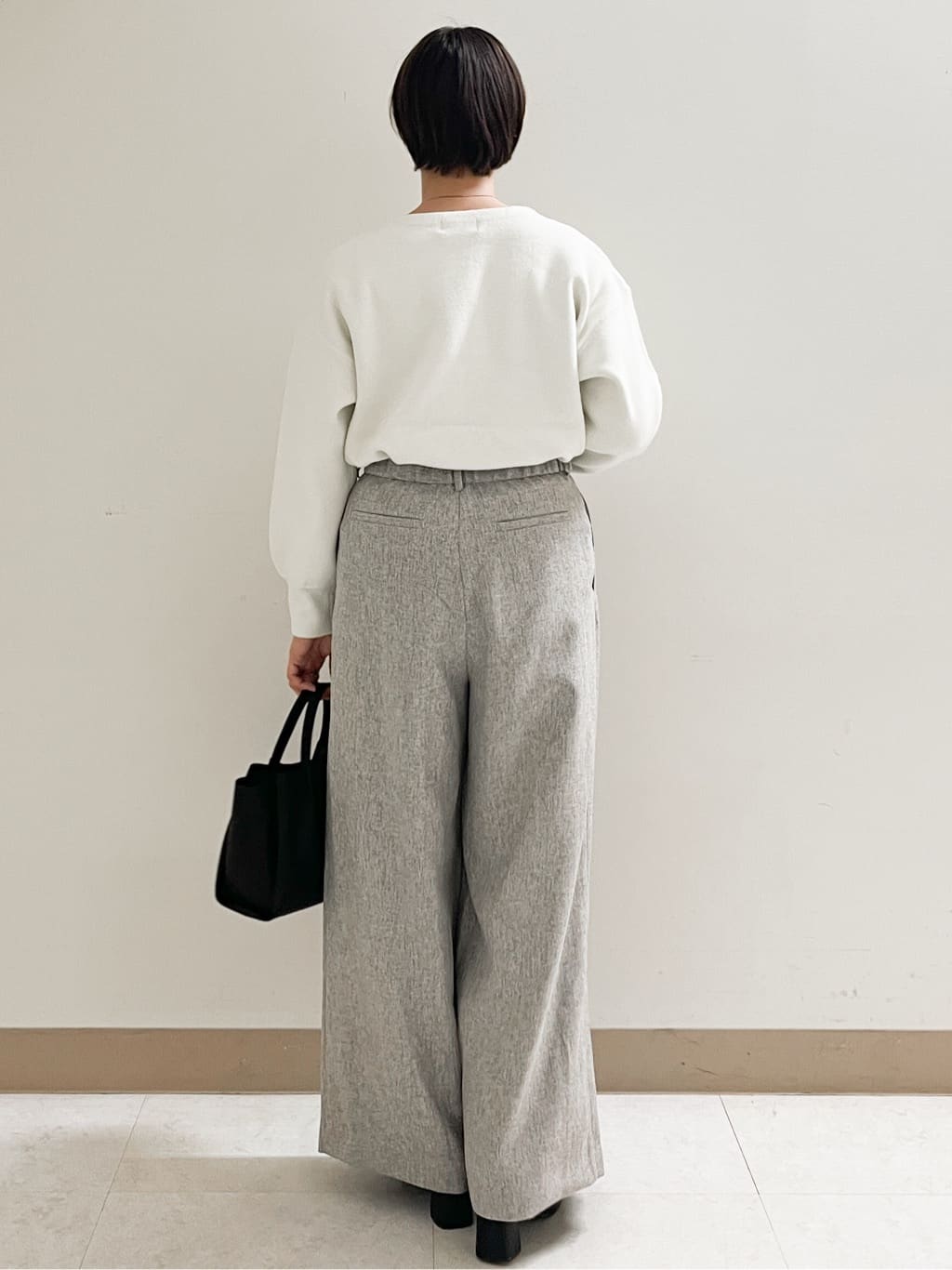 あかねさんの「OPAQUE.CLIP｜ヘリンボーンタックワイドパンツ【洗濯機OK】」を使ったコーディネート
