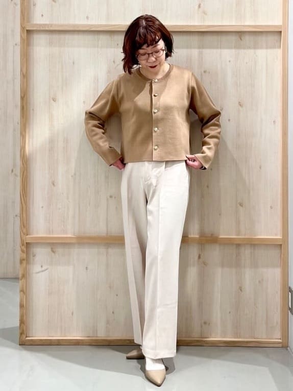 nakoさんの「THE SHOP TK｜ハーフミラノカーデ」を使ったコーディネート