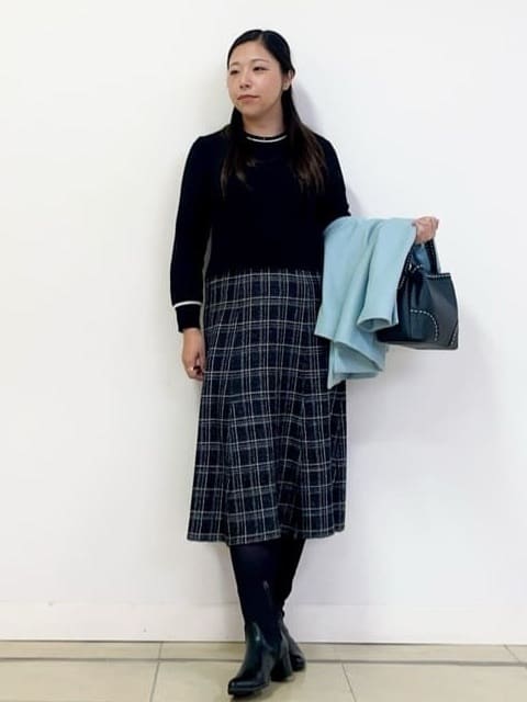 chisaさんの「Reflect｜【SS-4Lサイズ／衿が顔に当たらない◎】スタンドネックミドルコート」を使ったコーディネート