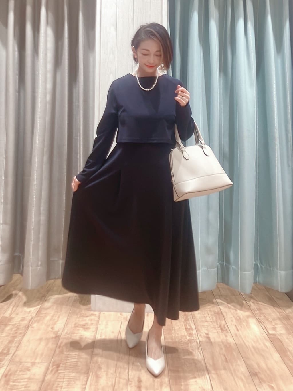 aaamiさんの「SHOO･LA･RUE｜【S-3L】オンとオフで印象が変わる ライトツイードジャケット」を使ったコーディネート