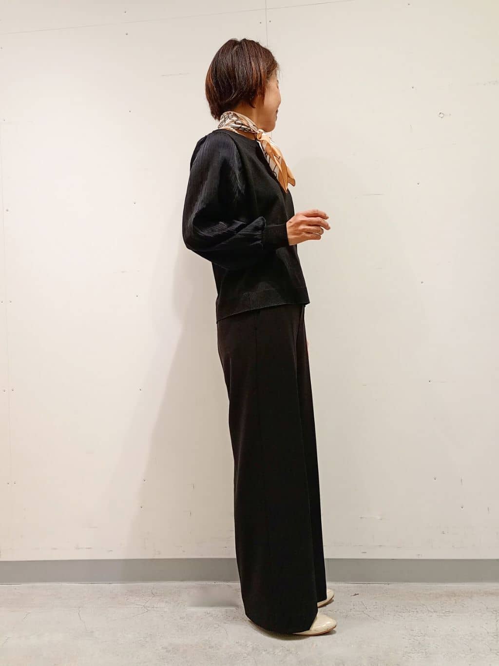 Kさんの「INDIVI｜【洗える／華やか】袖プリーツニット」を使ったコーディネート