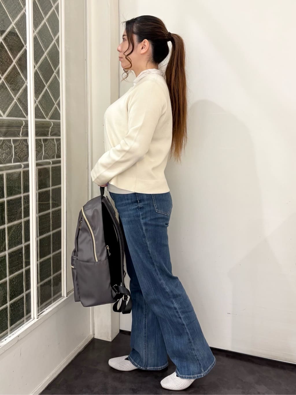 なるみんさんの「grove｜シアー切替ハイネックプルオーバー」を使ったコーディネート