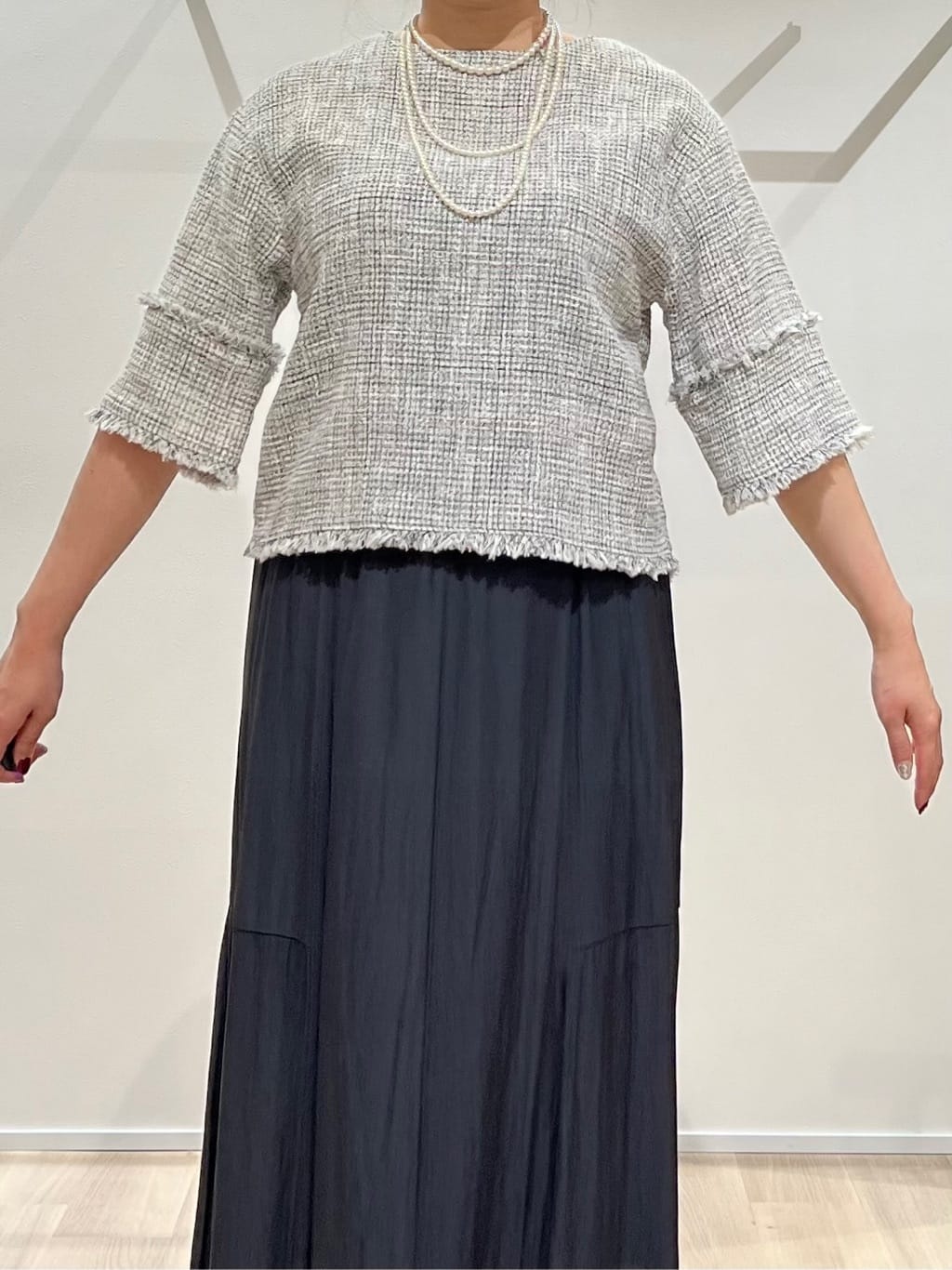 TOMOMIさんの「UNTITLED｜◆【洗える】ツイードドルマンブラウス」を使ったコーディネート