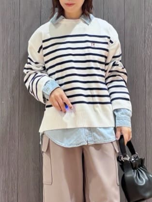 meiさんの「SHOO･LA･RUE｜楽にきちんと見られたい　大人カジュアルボーダーニット」を使ったコーディネート