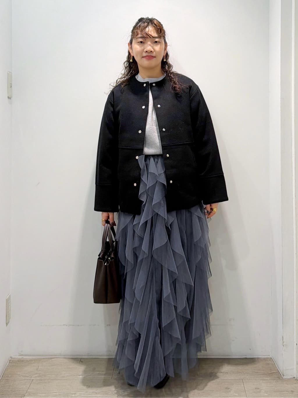 sumicaさんの「OPAQUE.CLIP｜ウールライクメルトンノーカラーコート【洗濯機洗い可】」を使ったコーディネート