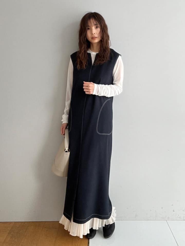 misaさんの「DRESSTERIOR｜【セットアップ可/UVカット/接触冷感/吸水速乾】ウォッシャブル Iラインワンピース」を使ったコーディネート