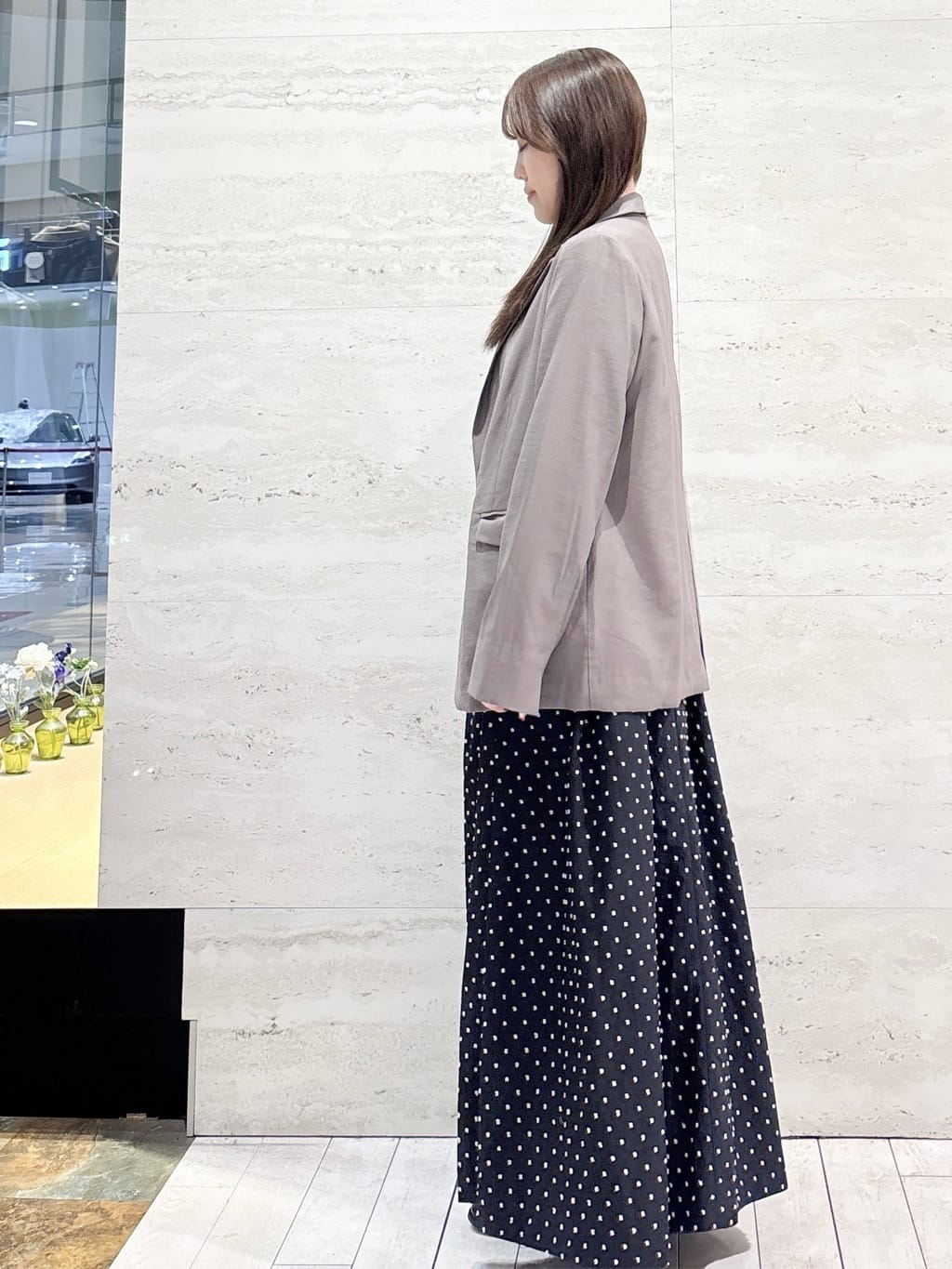 かほさんの「OPAQUE.CLIP｜ロゴプリントロングTシャツ【洗濯機OK】」を使ったコーディネート