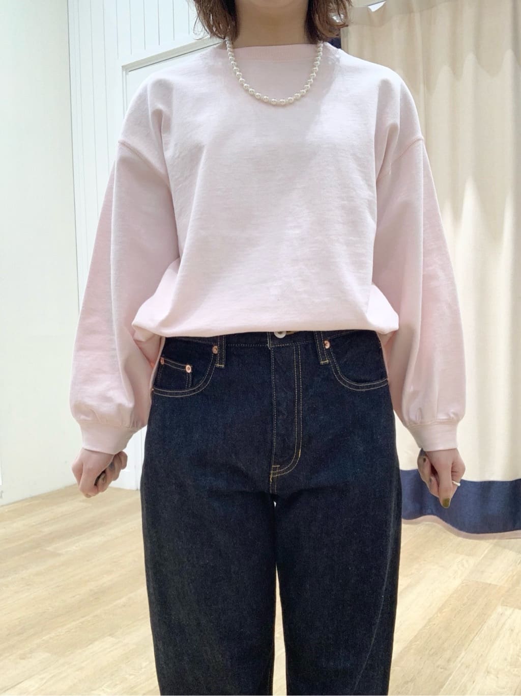 IMARIさんの「Dessin｜【360度可愛い・洗える】バックヘンリーカットソー」を使ったコーディネート