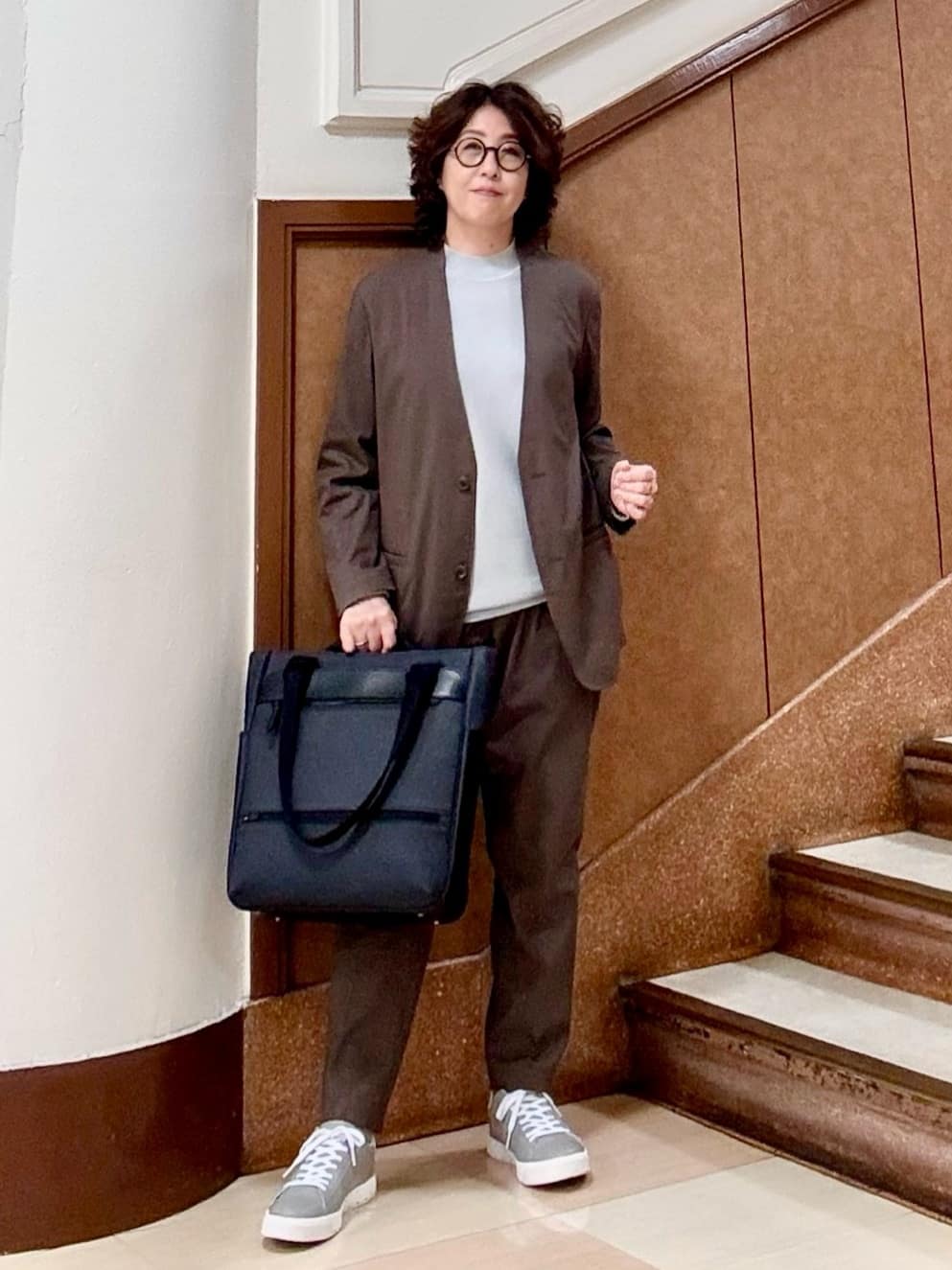 のぐみさんの「TAKEO KIKUCHI｜【ON／OFF兼用】CARREMANファブリック ノーカラージャケット」を使ったコーディネート
