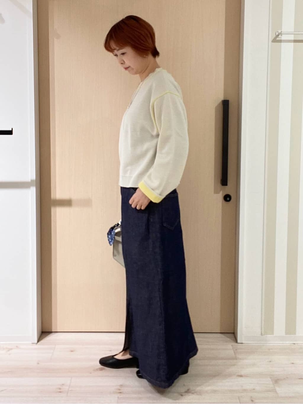 ひらしーさんの「SHOO･LA･RUE｜ダブルフェイス配色ニット」を使ったコーディネート